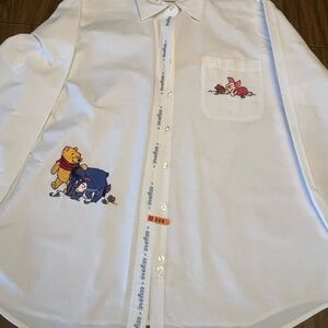 Disney embroidery long sleeve cotton ladies shirt button cuff, extra buttons,